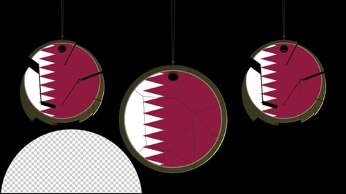 3D Qatar Flag Soccer Ball Geometric Reveal