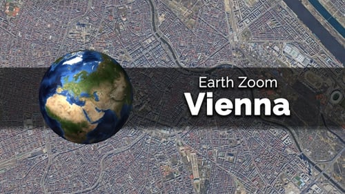 Vienna (Austria) Earth Map Zoom to the City from Space