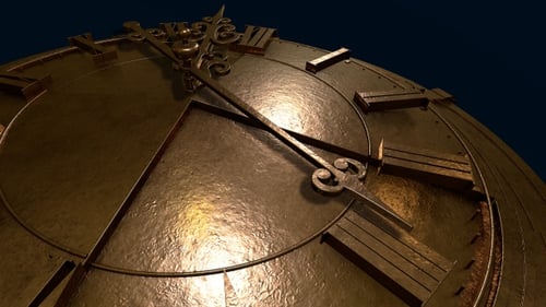 Antique Gold Clock Animation V.2