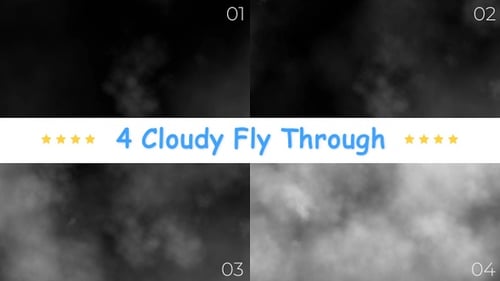 Four Seamless Cloud Fly Through Video Transitions
