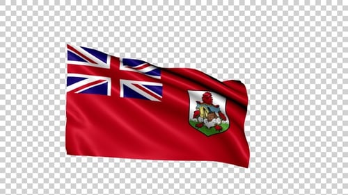 Animated Waving Bermuda Flag with Alpha Channel