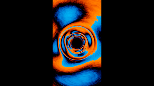 Vertical video abstract blue and orange optical illusion tunnel