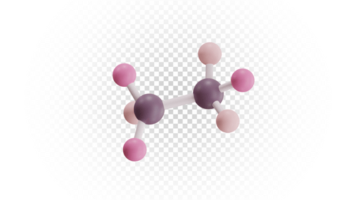 3D Molecule Model Representing Chemical Ethane Structure