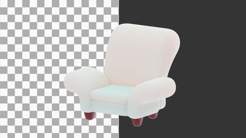 3D Animation of Modern Armchair Design | Alpha Channel