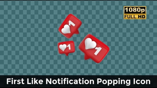 Popup-Symbol für die erste „Gefällt mir“ -Benachrichtigung — Dynamische Grafik für soziale Netzwerke