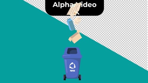 Garbage Sorting set - 4K Alpah Video