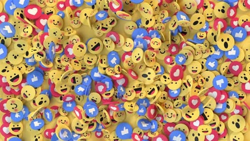 Social media unique design emojis and likes 3D animation