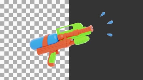 3D Animation of Water Gun 1 | Alpha Channel