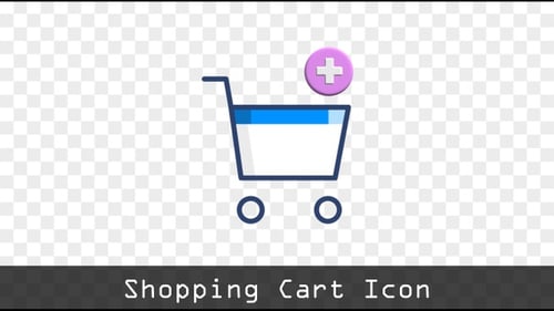 Animated Shopping Cart with Add Item Icon