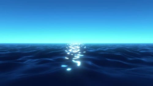 Blue Ocean Waves with Shimmering Light Reflections Loop
