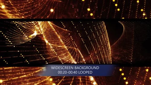 Golden Particles Grid Dynamic Light Widescreen Background Loop