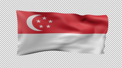 Singapore Waving Flag Transparent Alpha