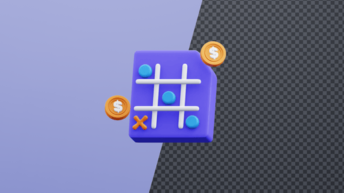Animated 3D Tic Tac Toe Game with Corporate Finance Elements