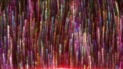 Lignes de particules colorées en hausse