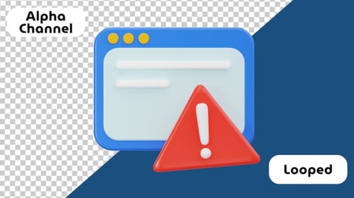 3D Modern Browser Window with Error Alert Animation