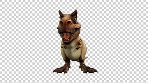 Tyrannosaurus Rex Roar Animation Front View