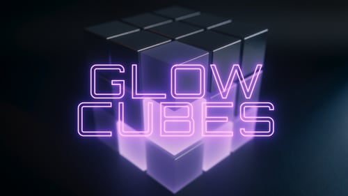 Dynamic Glowing Cubes Motion Loop