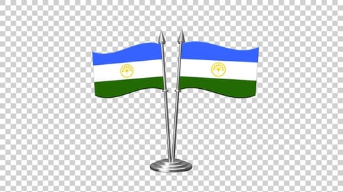 Waving Two Flags on a Table Stand for Corporate Events