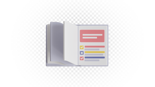 3D Animated Open Book with Checklist and Data Report