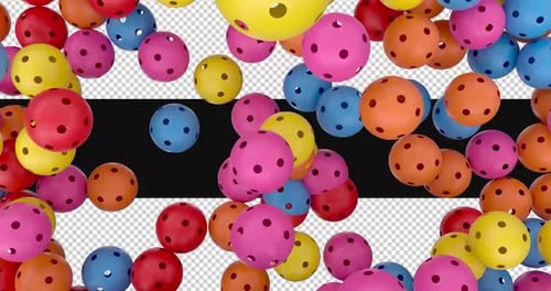 Colorful Perforated Balls Falling Dynamic Transition