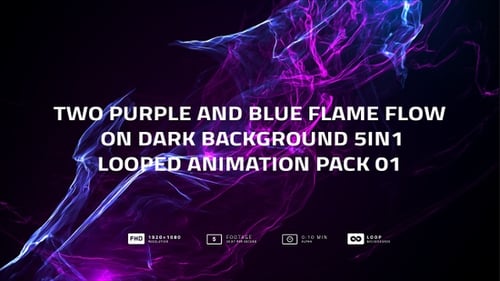 Abstract Blue Purple Energy Flowing Cinematic Background Pack
