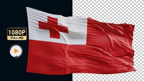 Flagge von Tonga Hd Loop Alpha