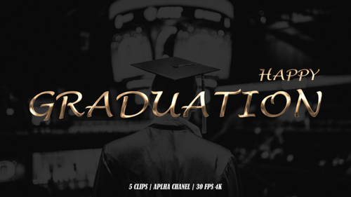Multi-Color Happy Graduation 3D Title Animation