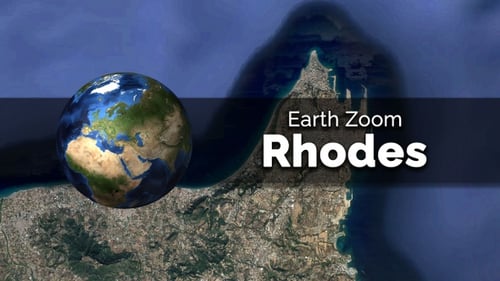 Rhodes (Greece) Earth Map Zoom to the City from Space