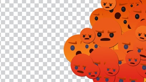 Flat Design Angry Emoji Faces Transition