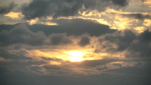8K Amazing Red Yellow Sunset Clouds On Sky