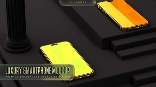 Premium Dark Gold Phone Mockup Footage #06