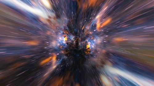 Futuristic Hyperspace Warp Tunnel Light Speed Travel Animation