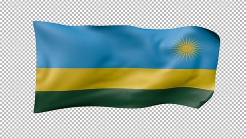 Ruanda, wehende Flagge, transparentes Alpha-Design