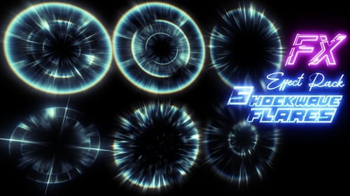 Energetic Futuristic Shockwave Light Bursts Collection for Reveals