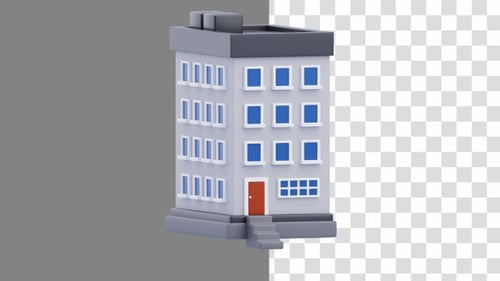 3D Animation of Shape of a Building | Alpha Channel