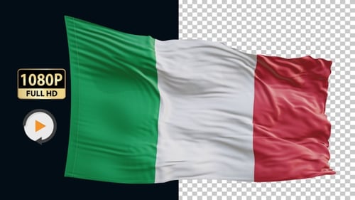 Realistic Waving Italian Flag Seamless Loop