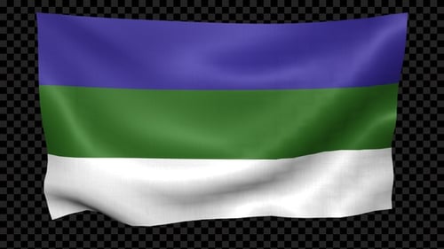 Wehende Schleife mit Komi-Flagge
