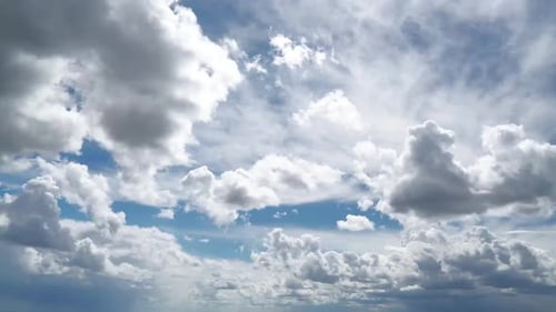 8K Cumulus Cloudy Sky In Sunny Weather