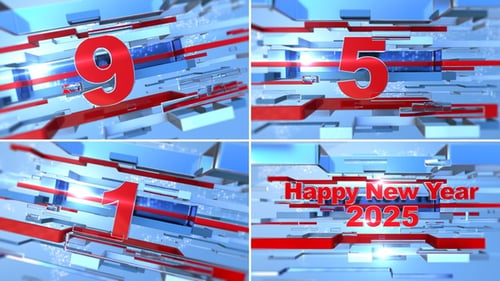 3D Countdown 10 Seconds With Happy New Year 2025