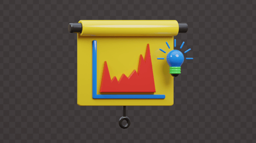 Presentation Slide with Fluctuating Chart. Loop Animation with alpha background.