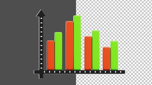 3D Animation of Bar Chart | Alpha Channel