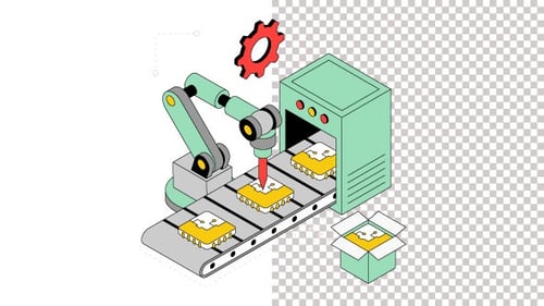 Warehouse Manufacturing Animation Alpha Channel 02