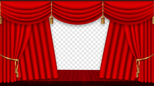 Theatre Red Curtain Reveals Opening Stage With Alpha
