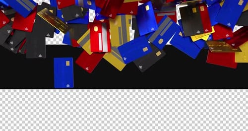 3d Colorful Credit Cards Transition