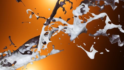 Dynamic Chocolate and Milk Splash Mixture
