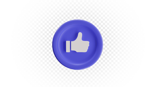 Animated 3D Social Media Like Button Icon