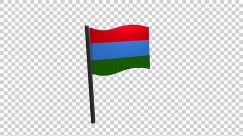 Looping 3D Flag Waving Animation with Three Stripes
