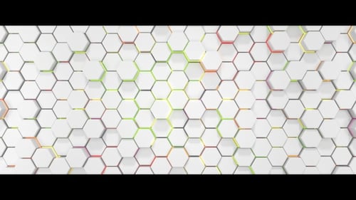 White Glowing Hexagon Wall 26 4K