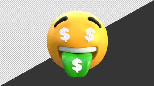3D Love Money Emoji | Alpha Channel