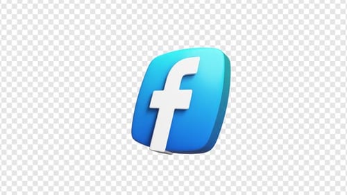 Rotating 3D Facebook Social Media Logo
